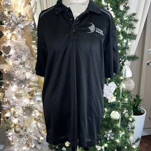 Port Authority black gray collar shortsleeve polo mens shirt athletic golf Large